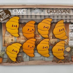Croissant Bag Chip Clips Magnetic Set of 8 New